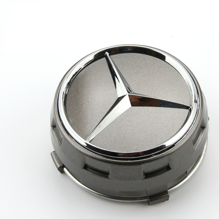 Logo chụp mâm, ốp lazang bánh xe ô tô Mercedes TY-886 - Đường kính ngoài 75MM - Có 3 màu: Bạc, Xám và Đen