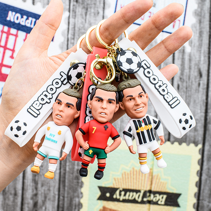 Móc khóa Silicone cầu thủ Messi Ronaldo