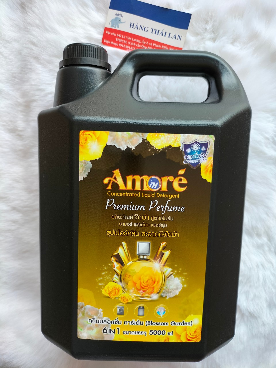 Nước giặt xả Amore Thái lan hương nước hoa thơm ngát 6 in 1- Nước giặt Amore