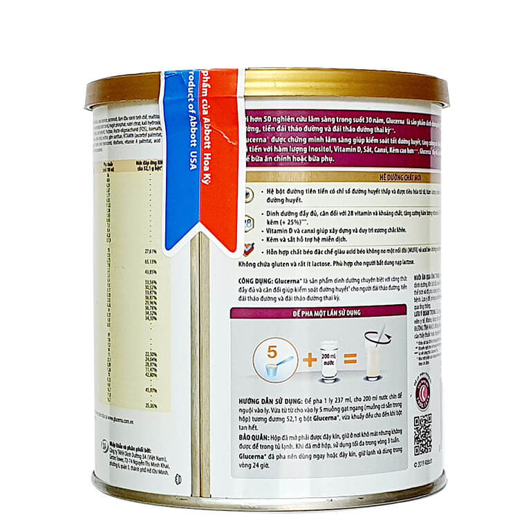 Sữa bột dành cho người tiểu đường Glucerna vani 400g