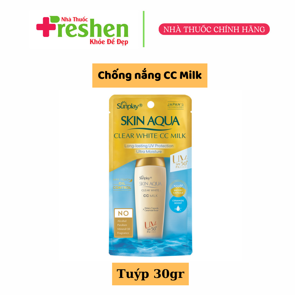 [HCM]Sữa Chống Nắng Tạo Nền Sunplay Skin Aqua Clear White CC Milk 25g