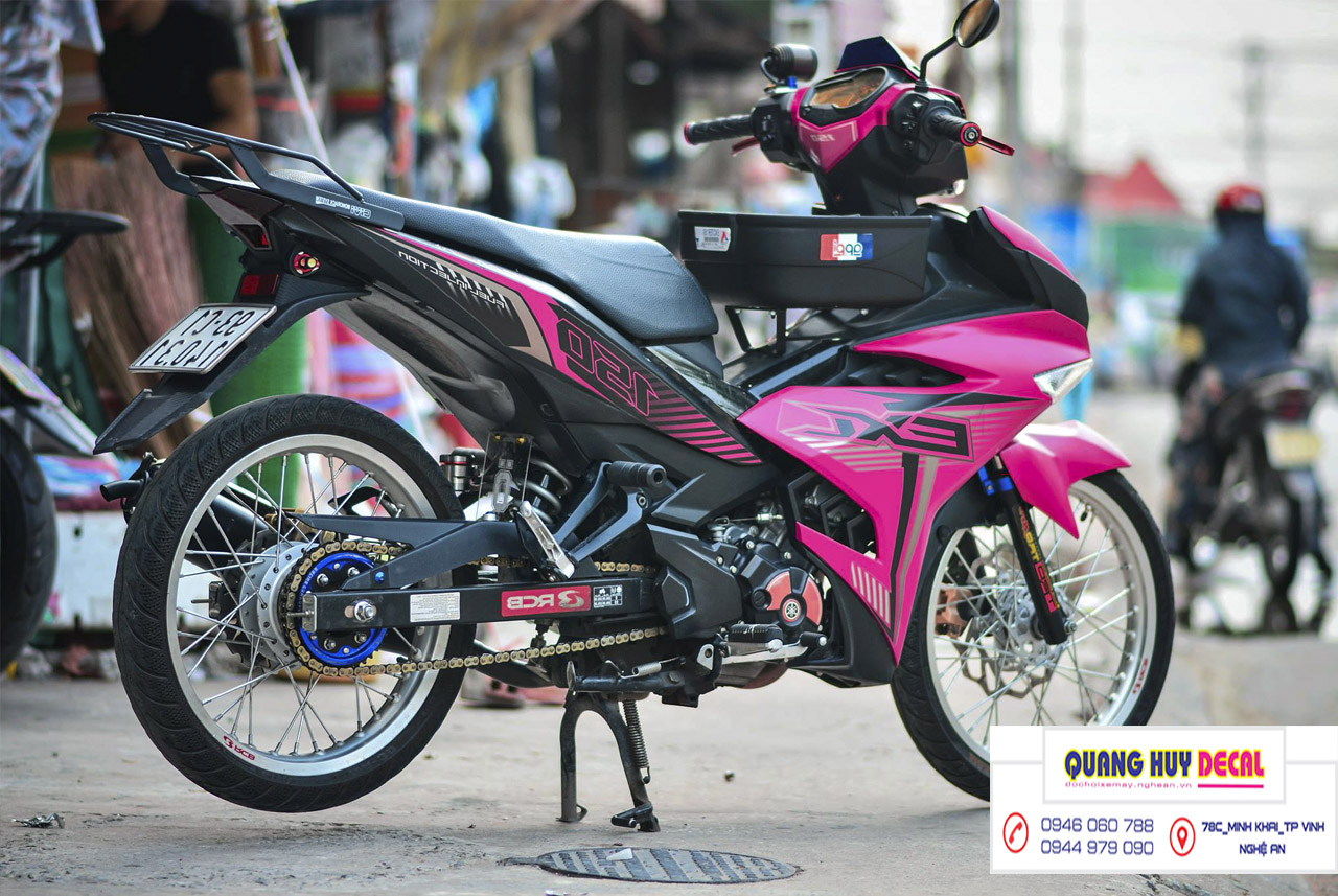 Tem trùm exciter 150 hồng đen, tem exciter 150, team trùm exciter 150, tem xe exciter 150, team trùm ex 150, team xe exciter 150 hồng đen