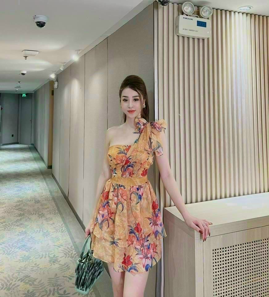 Đầm Voan lụa thắt nơ duyên dáng dễ thương TTT DXX8