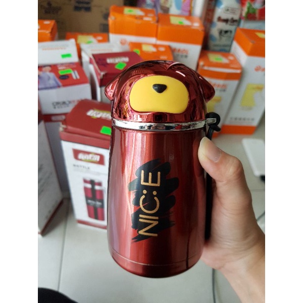 Bình giữ nhiệt Gấu inox 300ml (nắp tai gâu gâu) - N121