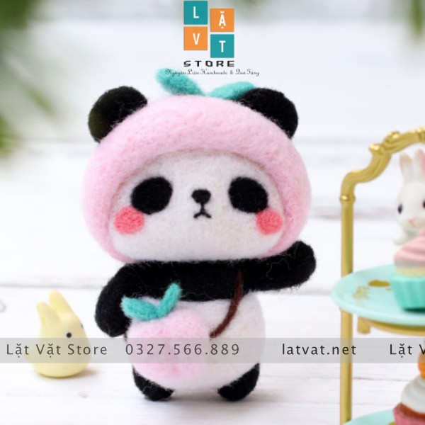 [HCM]Bộ len chọc hình gấu điệu đà làm quà tặng ý nghĩa - Needle felting Wools