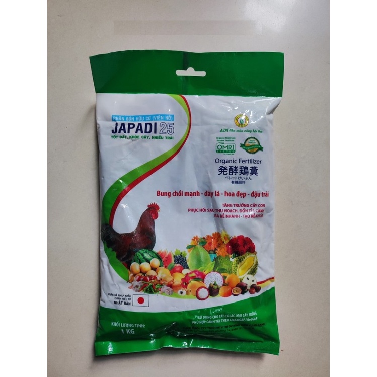 Phân Gà JAPADI Nhật 1kg Phục hồi, cải tạo lại chất lượng đất, giúp đất đai màu mỡ, phì nhiêu
