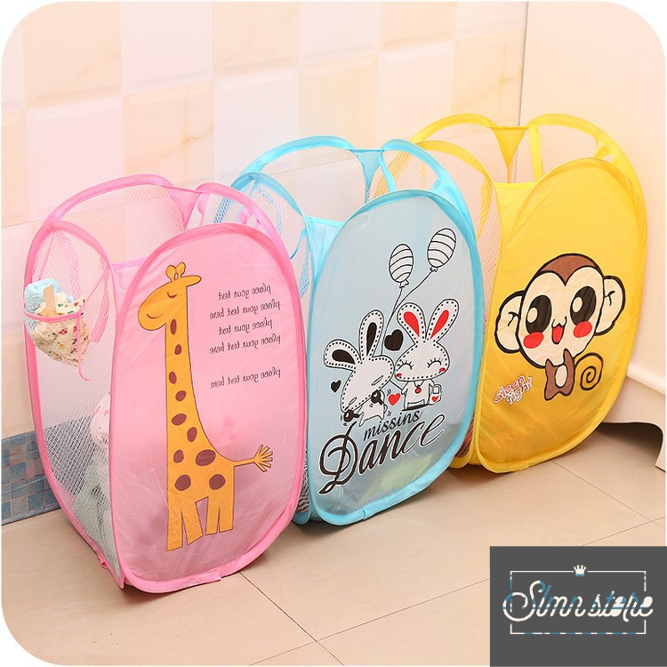 [HCM]Giỏ Túi đựng đồ chơi  đồ giặt đồ dơ gấp xếp gọn gàng dễ thương. (giao màu ngẫu nhiên).