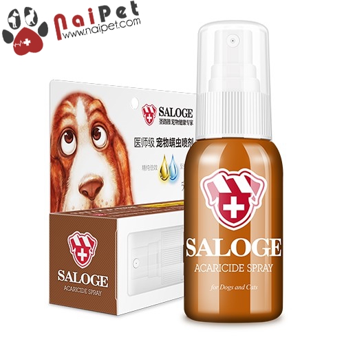 Dung Dịch Xịt Ghẻ Loại Bỏ Chất Nhờn Bệnh Ngoài Da Cho Chó Mèo Saloge Acaricide Spray 55ml