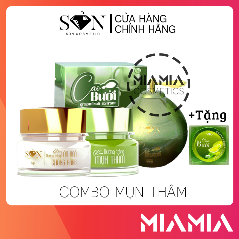 Combo Mụn Thâm Trắng Xanh SON Cosmetic + Cao Bưởi Lớn Grapefruit Extract SON Cosmetic