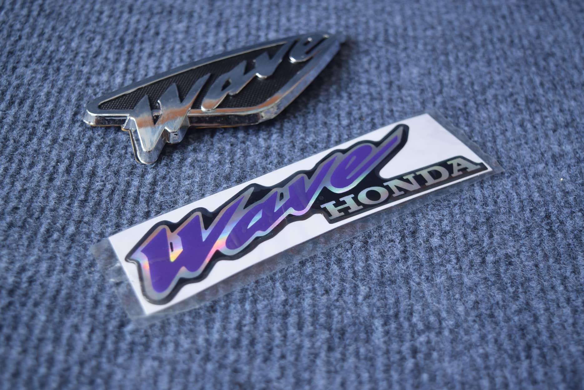 BỘ COMBO Tem logo chữ Wave và logo nổi wave dùng trang trí các dòng xe WAVE THẦN THÁNH