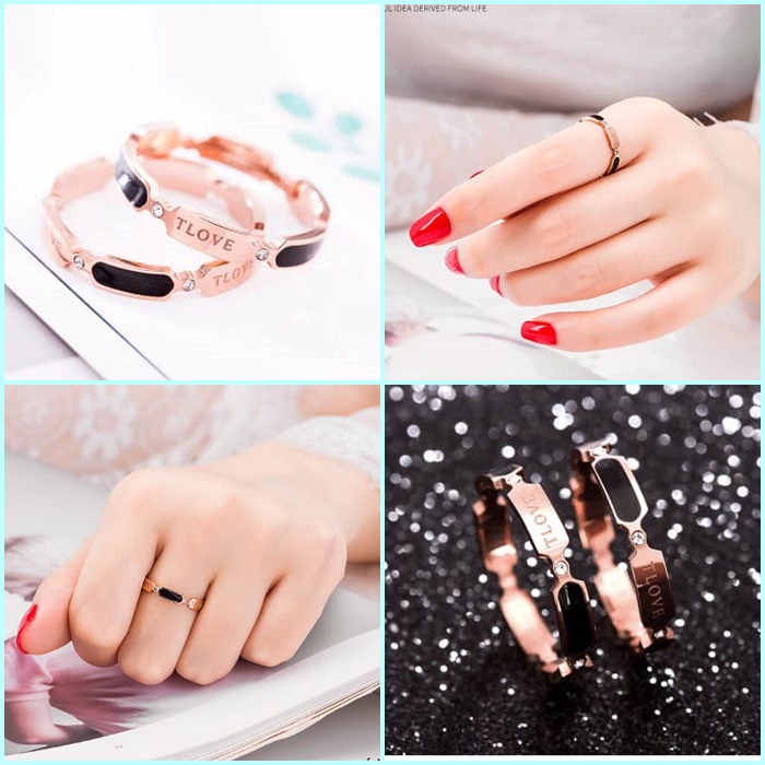 Nhẫn titan Love ring có thể đeo cặp giá 1 chiếc NC194