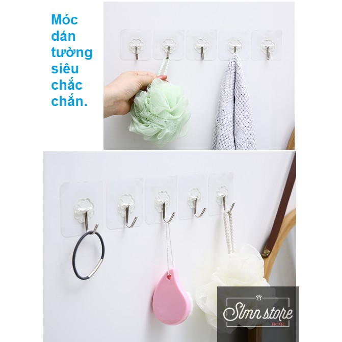 Combo Móc dán tường siêu dính 6x6cm. LD2-MocDT