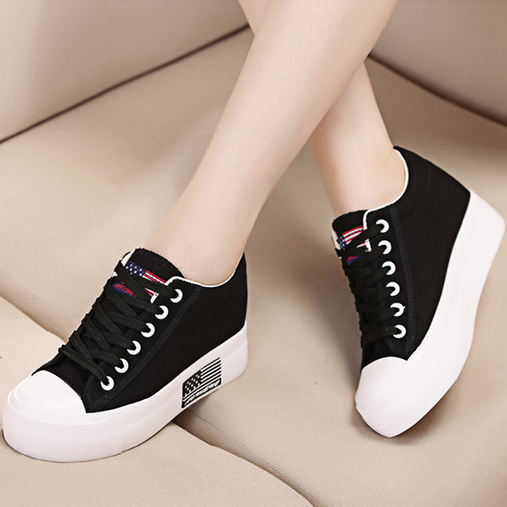Giày Bata Vải canvas tăng chiều cao 7cm PS290-1345
