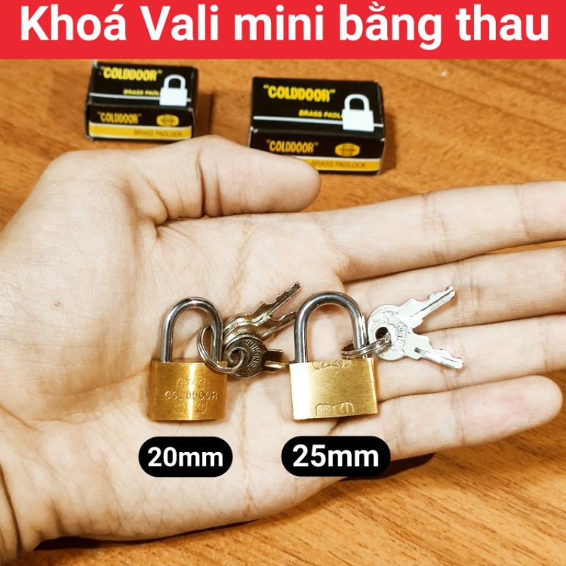 Ổ khoá mini vali bằng thau cỡ 20mm và 25mm
