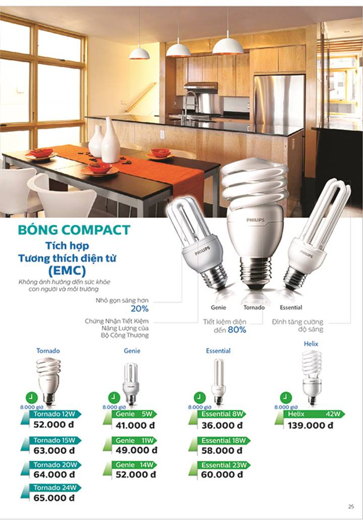 bóng đèn compact 3u-11w  E27 Philips