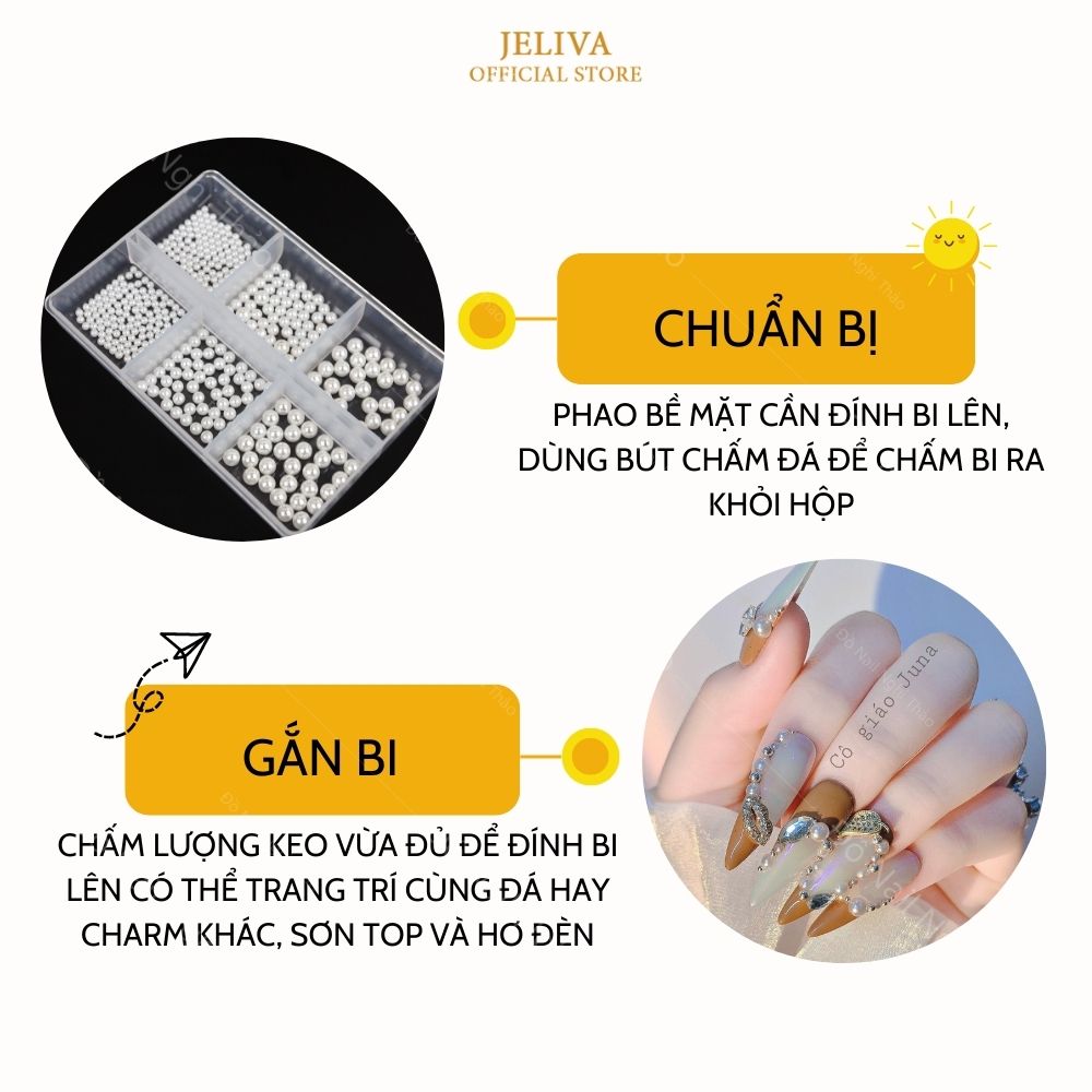 Ngọc trai nhựa nail set trang trí móng
