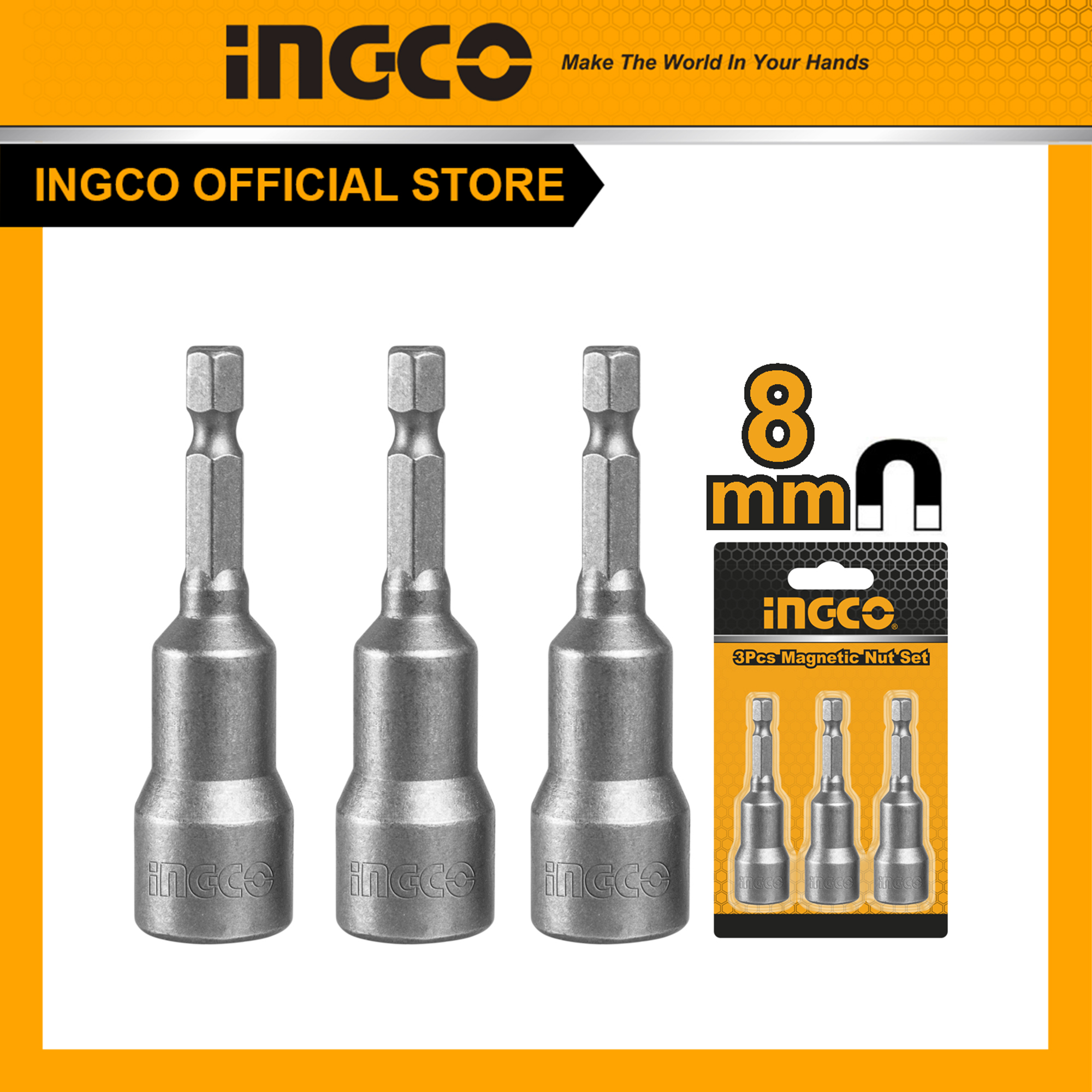 Bộ 3 mũi từ bắn tôn ingco amn1031 | amn0831 có nam châm loại 8mm và 10mm