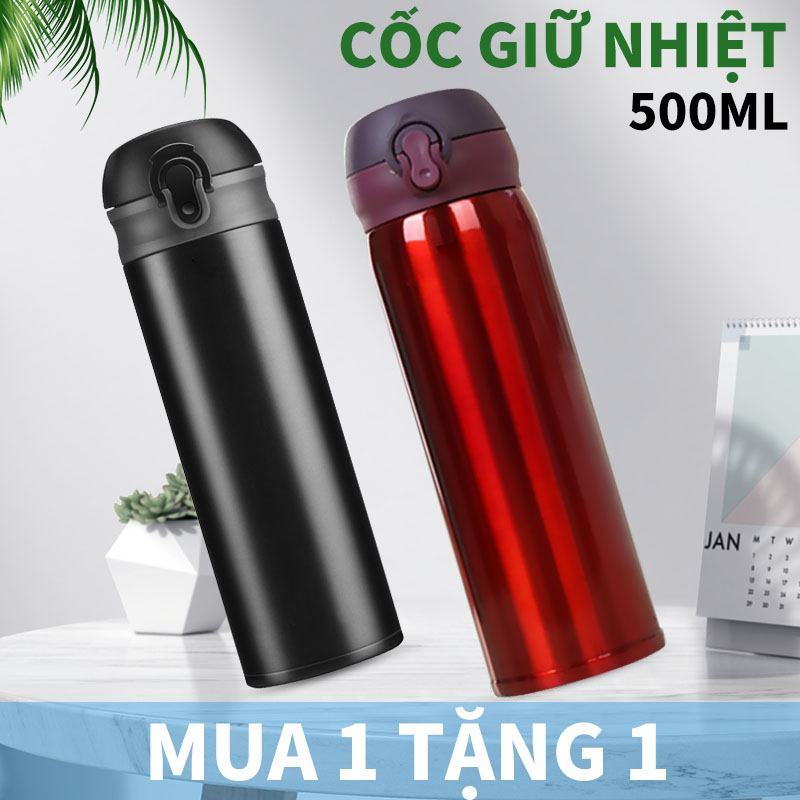 【Mua 1Tặng 1】Bình Giữ Nhiệt LOCK VACUUM BOTTLE 500ml