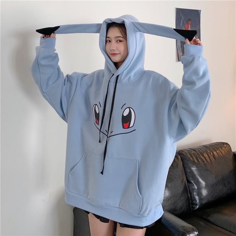 Áo Khoác Hoodie Cao Cấp In Hình Họa Tiết 3D POKEMON Cực Xinh Form RỘng Cá Tính Nón Có Tai Dễ Thương