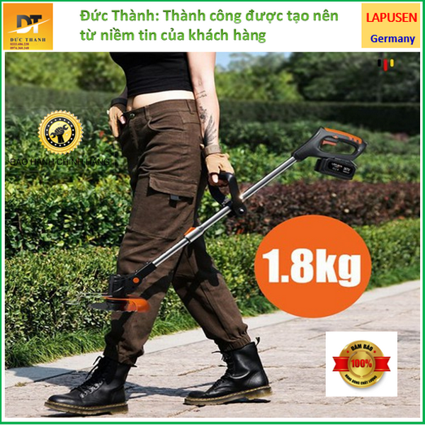 Máy cắt cỏ Pin Lapusen 118V. Nhập khẩu Đức