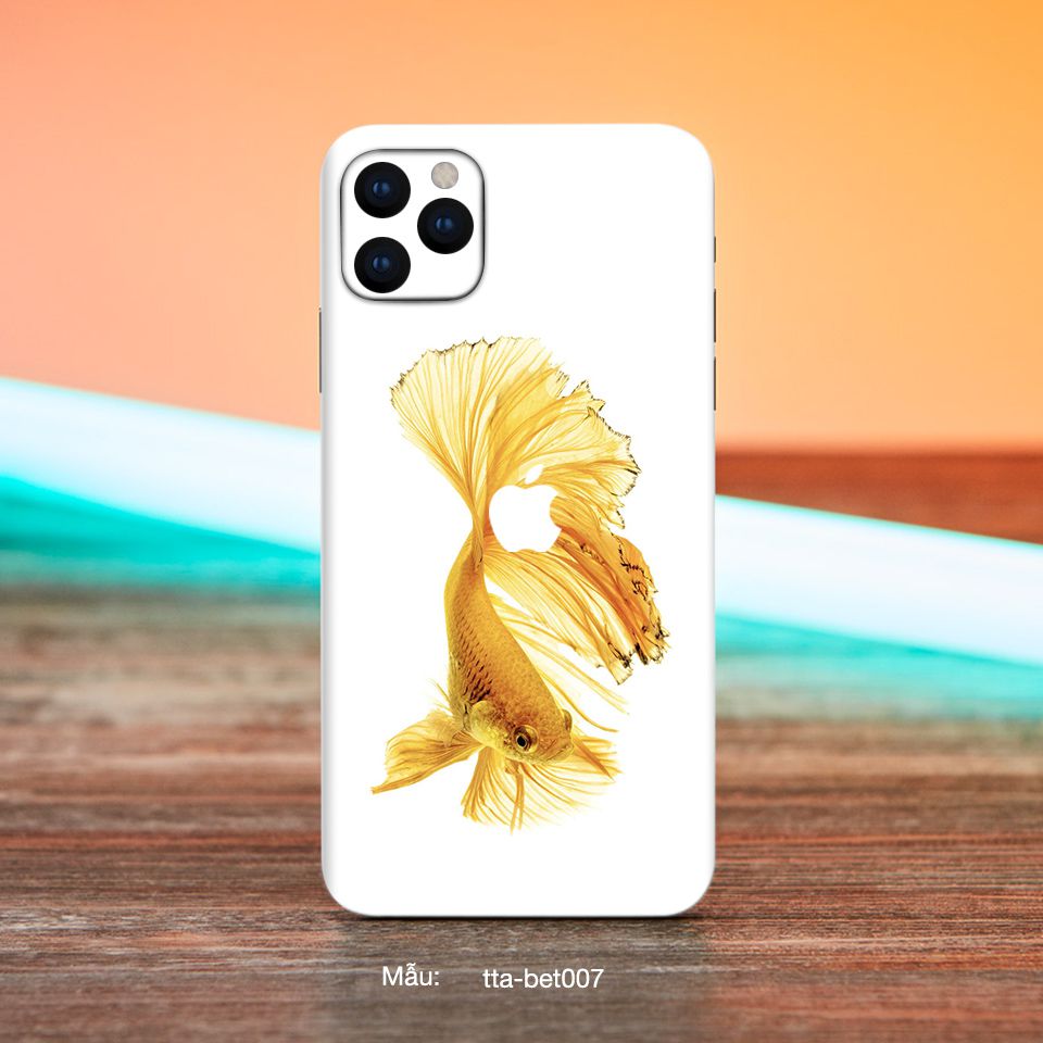 Miếng dán skin mẫu Cá chọi betta cho iPhone 7 Plus, 8 Plus, X, XS, XS Max, 11, 11 Pro, 11 Pro Max