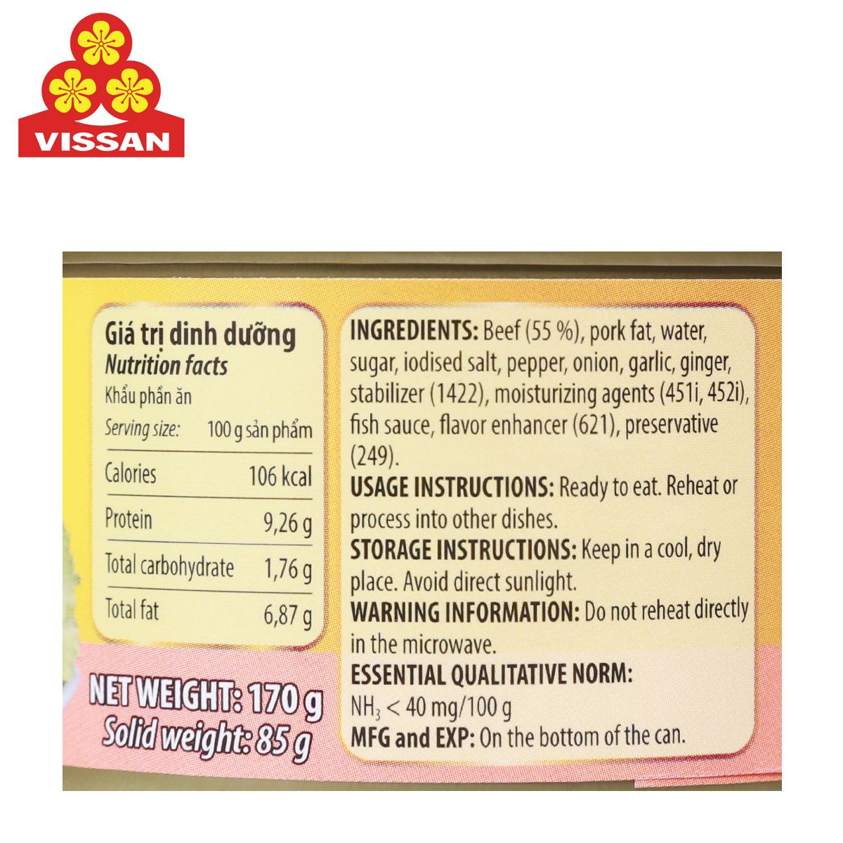 BÒ 2 LÁT TWO BITS OF BEEF VISSAN 170 GRAM