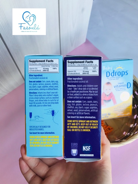 [HCM]Baby Ddrops Vitamin D3 90 Giọt Của Mỹ