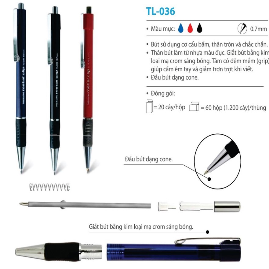 Bút Bi Thiên Long TL-036 - Ngòi 0.7mm