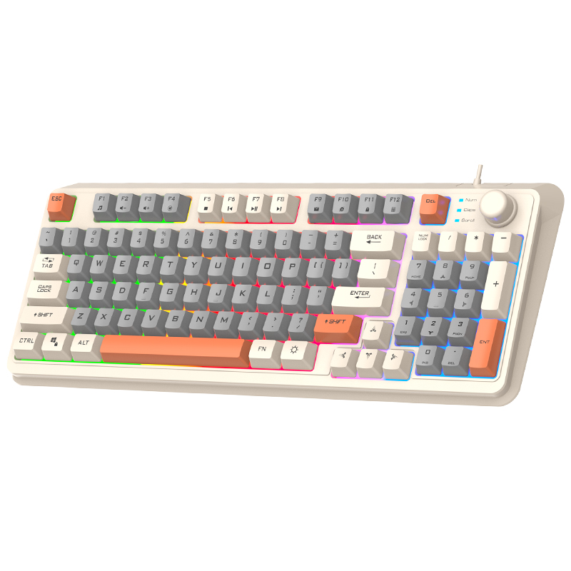 Bàn phím chơi game có dây XUNFOX ba màu phát sáng, chống trượt, cảm giác cơ học, phụ kiện máy tính để bàn độc quyền từ nhà sản xuất