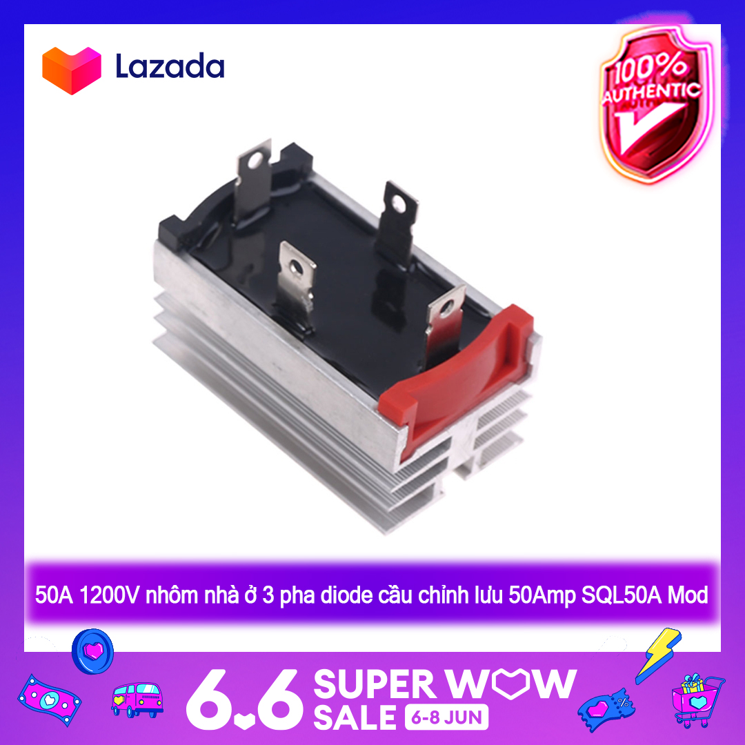 Vỏ Nhôm Kim Loại 35A 50A 1200V, Bộ Chỉnh Lưu Cầu Diode 3 Pha 50Amp SQL50A Mô-đun