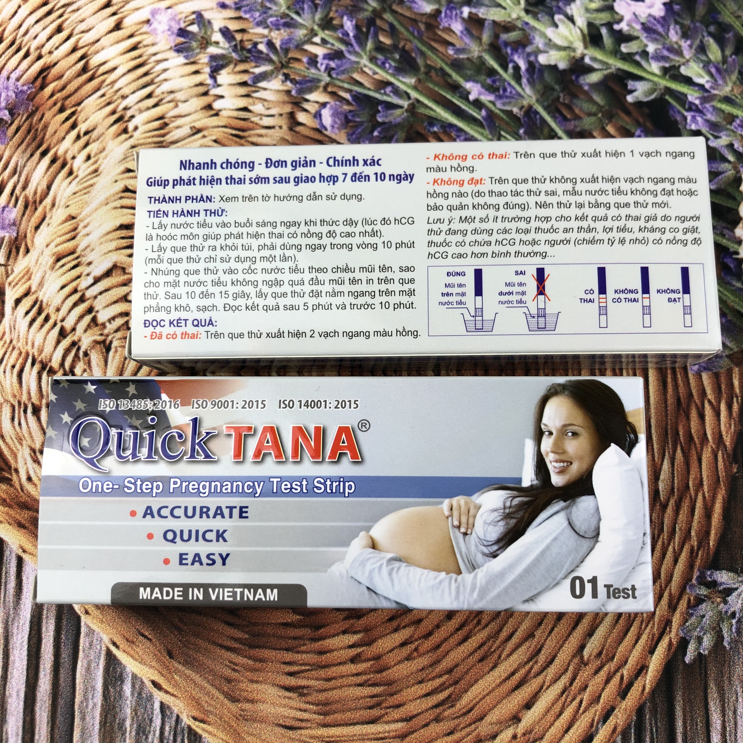 Que thử thai quicktana 5mm phát hiện thai sớm - dụng cụ phát hiện thai tanaphar quicktana tiện lợi, chính xác