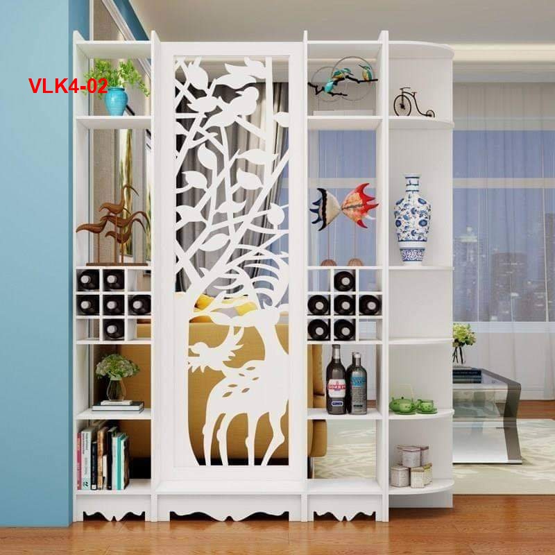 Vách Ngăn Liền Kệ Họa Tiết Hiện Đại ( 1 Vách 3 Kệ) - Nội thất lắp ráp Viendong Adv