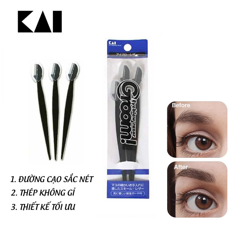 Dao Cạo Lông Mày Kai Groom! Eyebrow Razor SET 1 CÁI