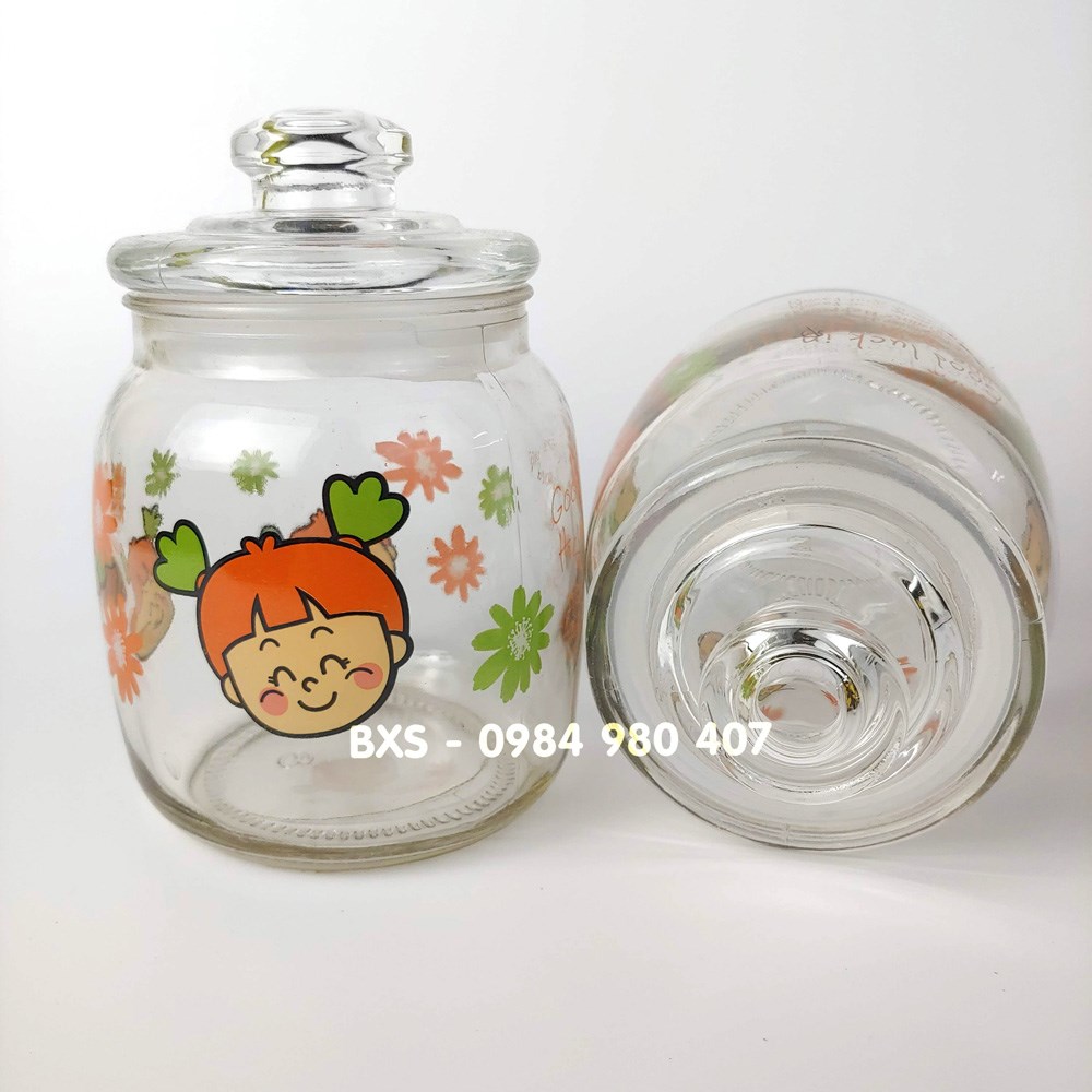 BỘ 2 LỌ THỦY TINH 500ml có nắp hít