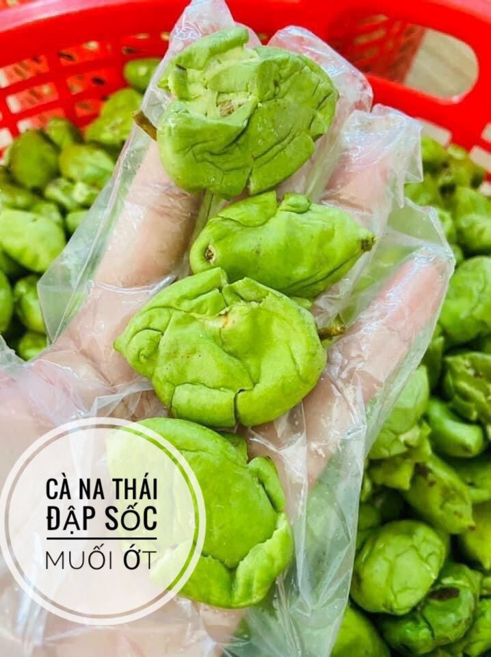 Cà na thái đập dập xốc muối ớt 500g
