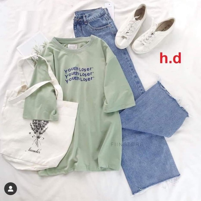 Sét áo LOESR+ quần ống rộng rua gấu , Áo thun nam nữ, quần kaki, quần nữ, sét bộ mặc ở nhà, áo thun tay dài, quần jean ống rộng - FANI