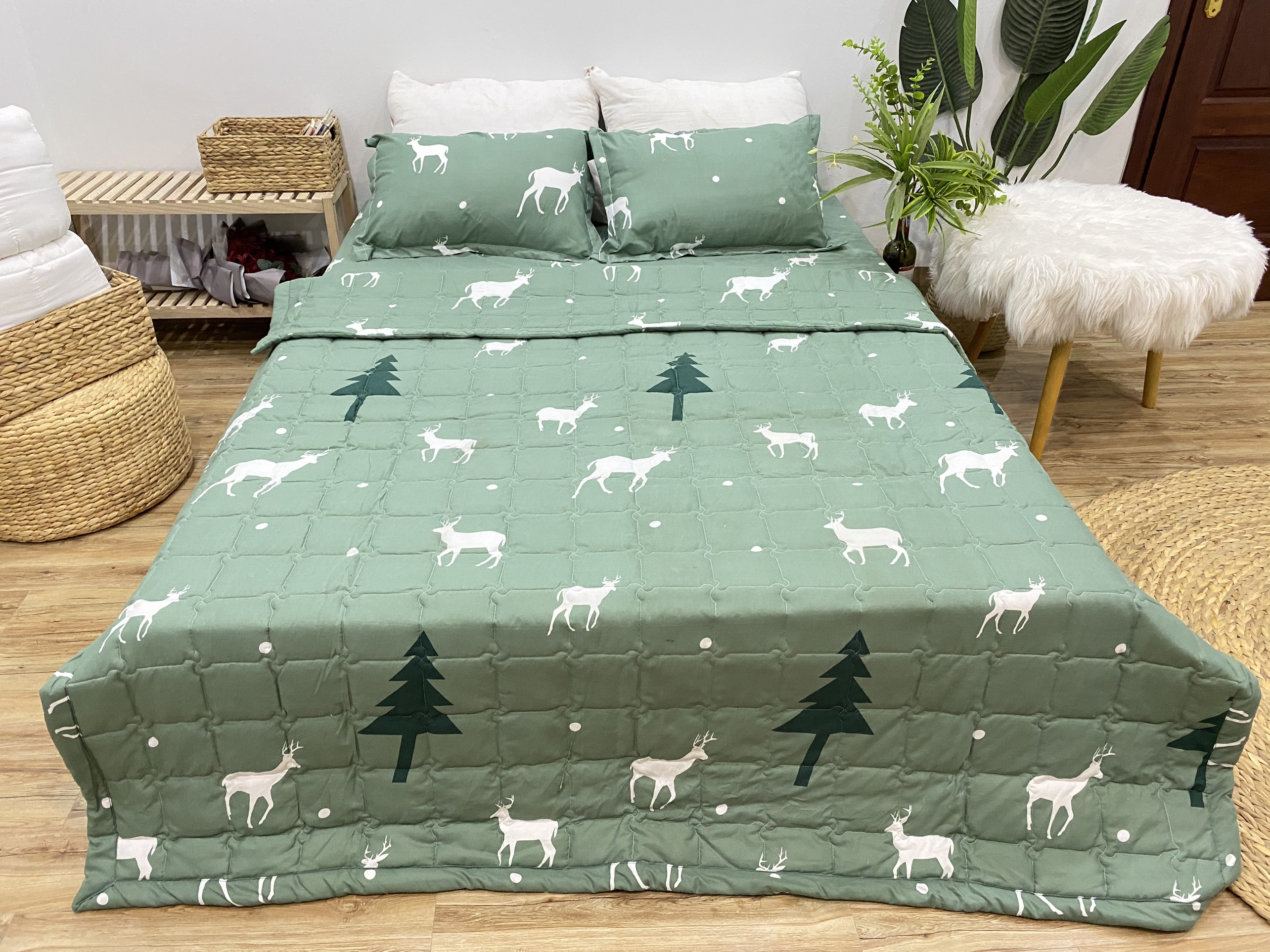 Set Ga Gối Mẫu Hươu Thông CHM14