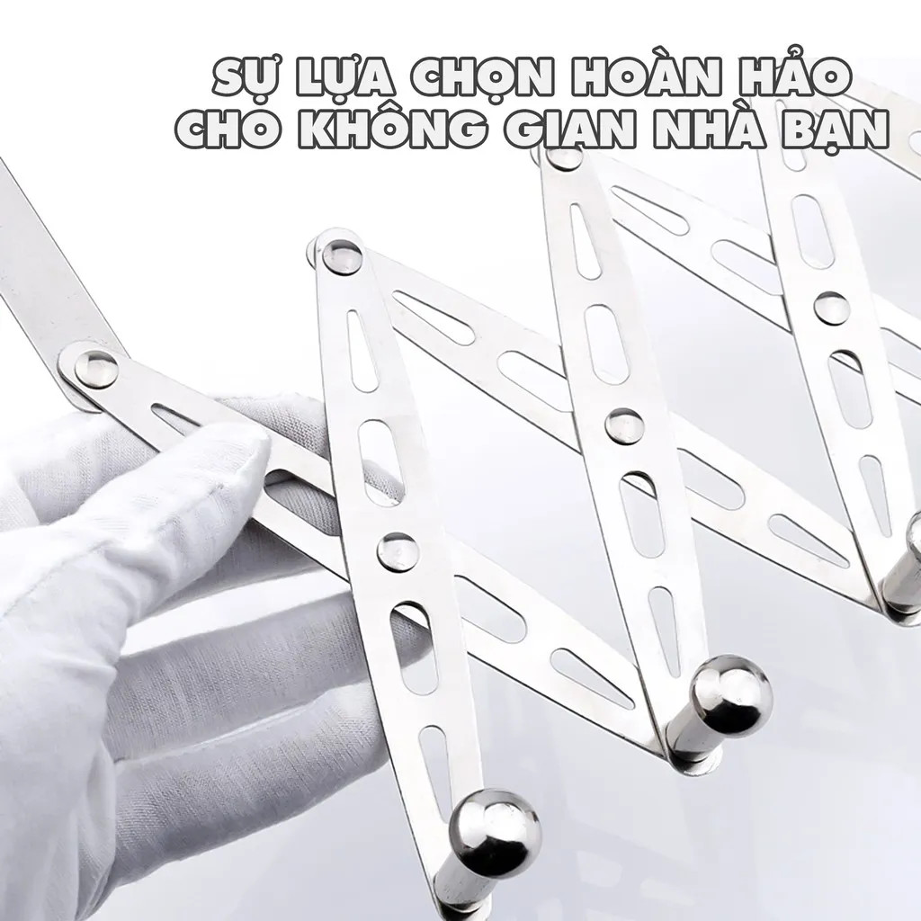 Móc treo cửa INOX - Móc treo quần áo 6 chấu gấp gọn gắn sau cửa tiện lợi - Móc treo đồ đa năng sau cửa chất liệu inox móc 6 chân treo đồ đa năng