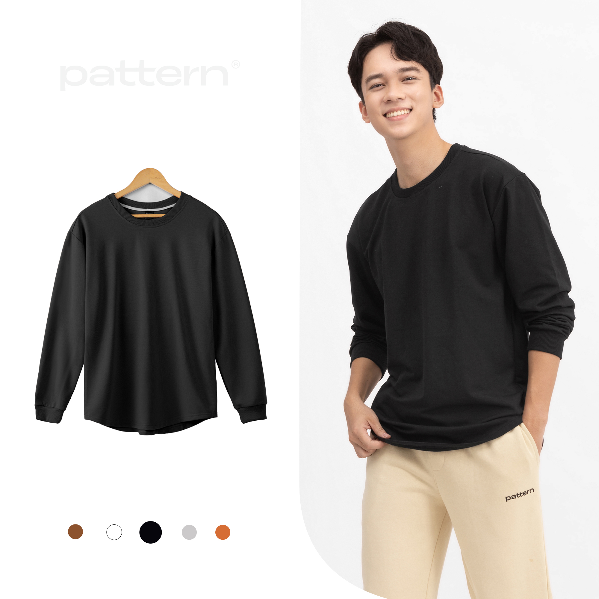Áo dài tay vạt bầu THE 1992 Sweater basic nam