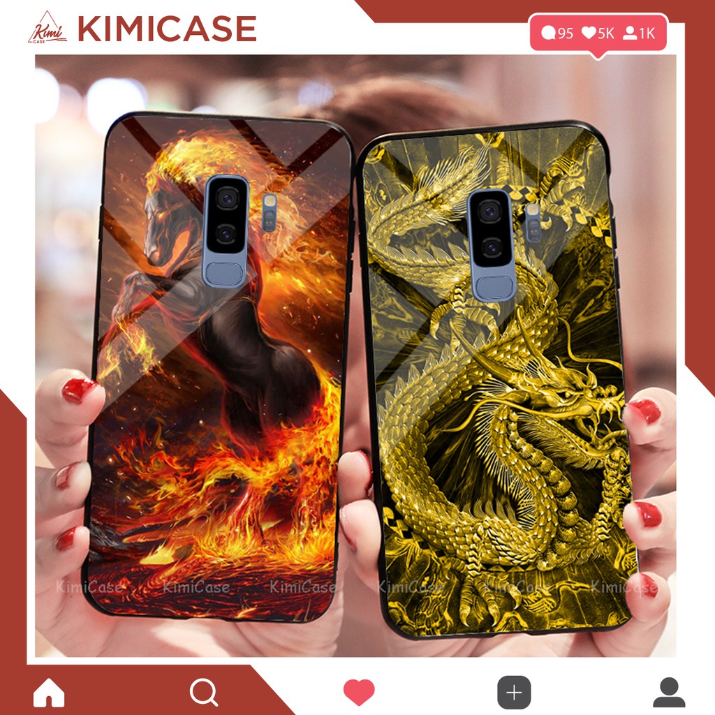 Ốp Samsung S9 , S9+ , J6 , J6+ , J8 lưng kính cường lực sang trọng mạnh mẽ (Video quay thật) kimicase