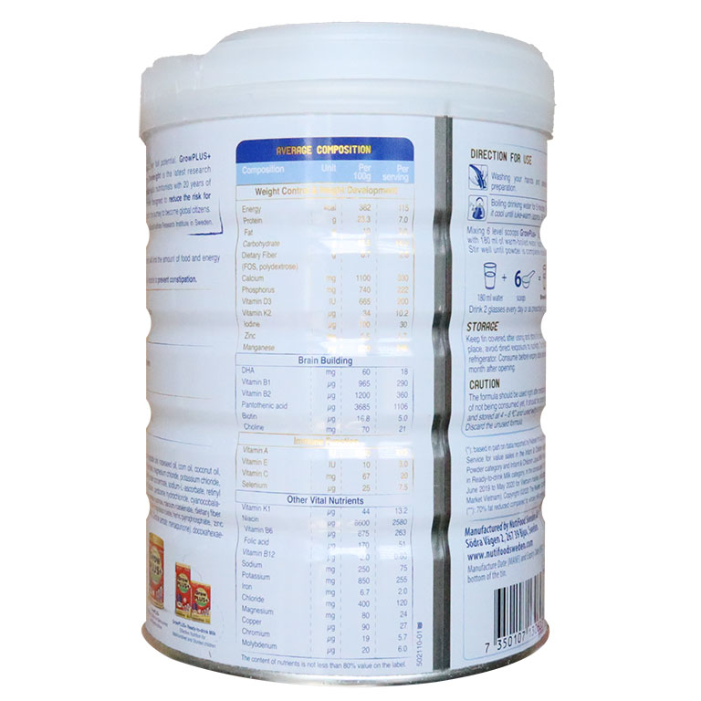 [HCM]Sữa Bột GROW PLUS TRẮNG  850G (trẻ 2 tuổi trở lên)