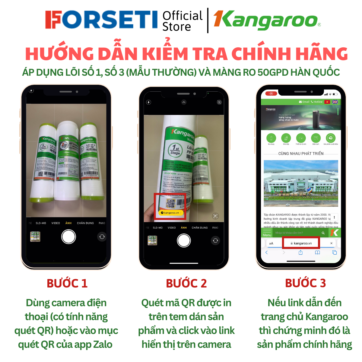 Combo 2 Bộ Lọc Thô 123 + 2 Lõi Số 1 (4 lõi số 1, 2 lõi số 2, 2 lõi số 3) Cho Máy KANGAROO