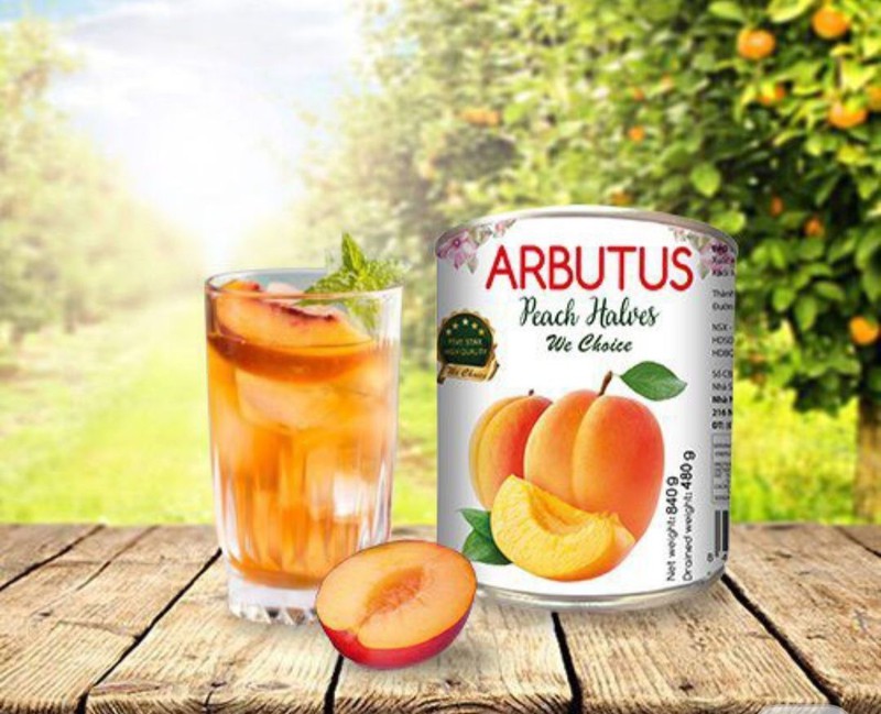 Đào ngâm Arbutus lon 840g