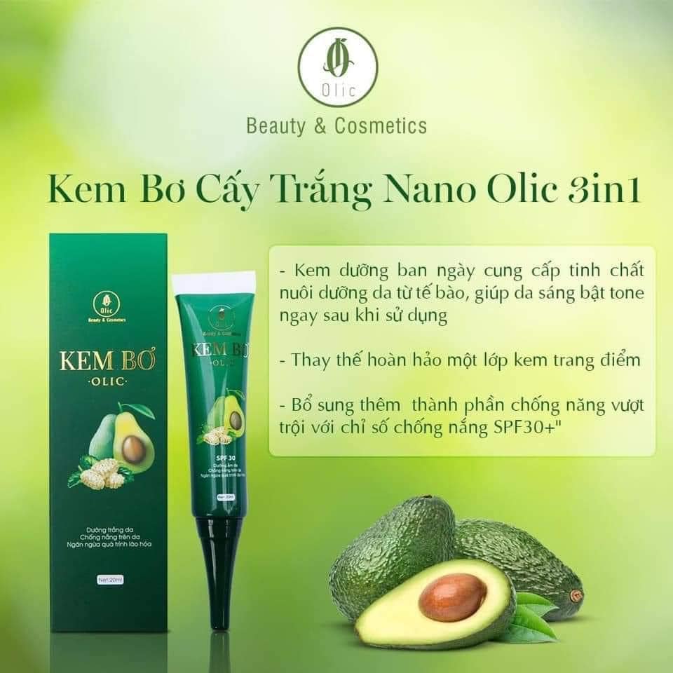 Kem bơ cấy trắng nano olic