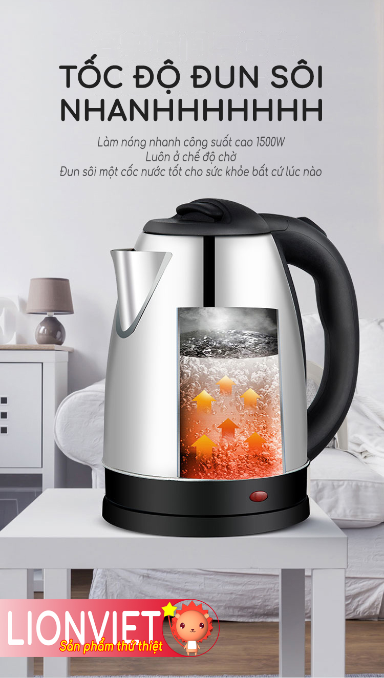 Ấm bình đun nước inox 304 siêu tốc siêu bền