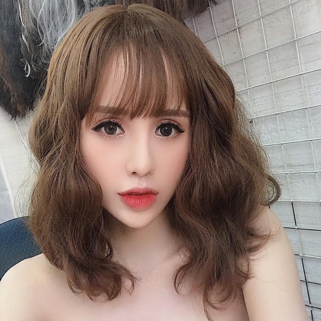 Tóc giả nữ đẹp 😻😻-Tóc giả nguyên đầu xù lỡ
