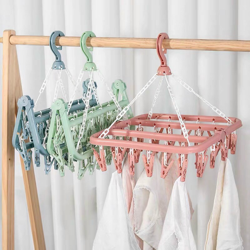 Móc chùm phơi đồ đa năng (32 kẹp chắn chắn)