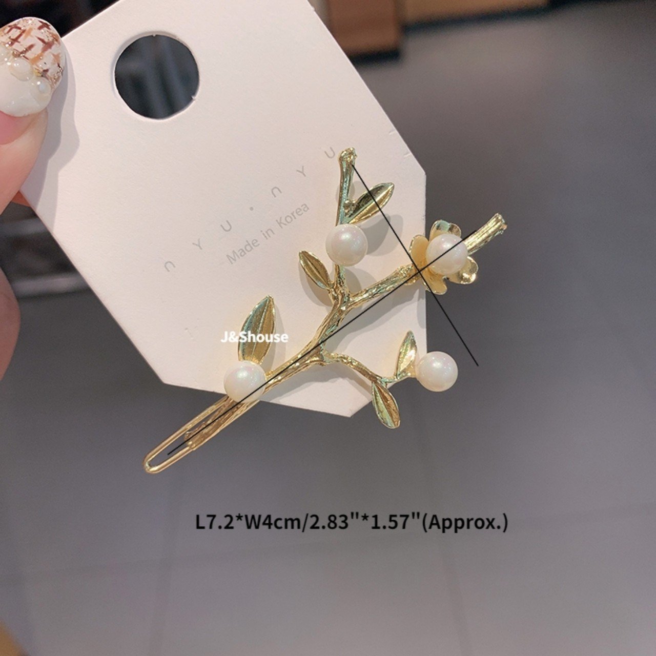 Kẹp tóc hoa cổ điển vintage - kẹp cành cây mix ngọc
