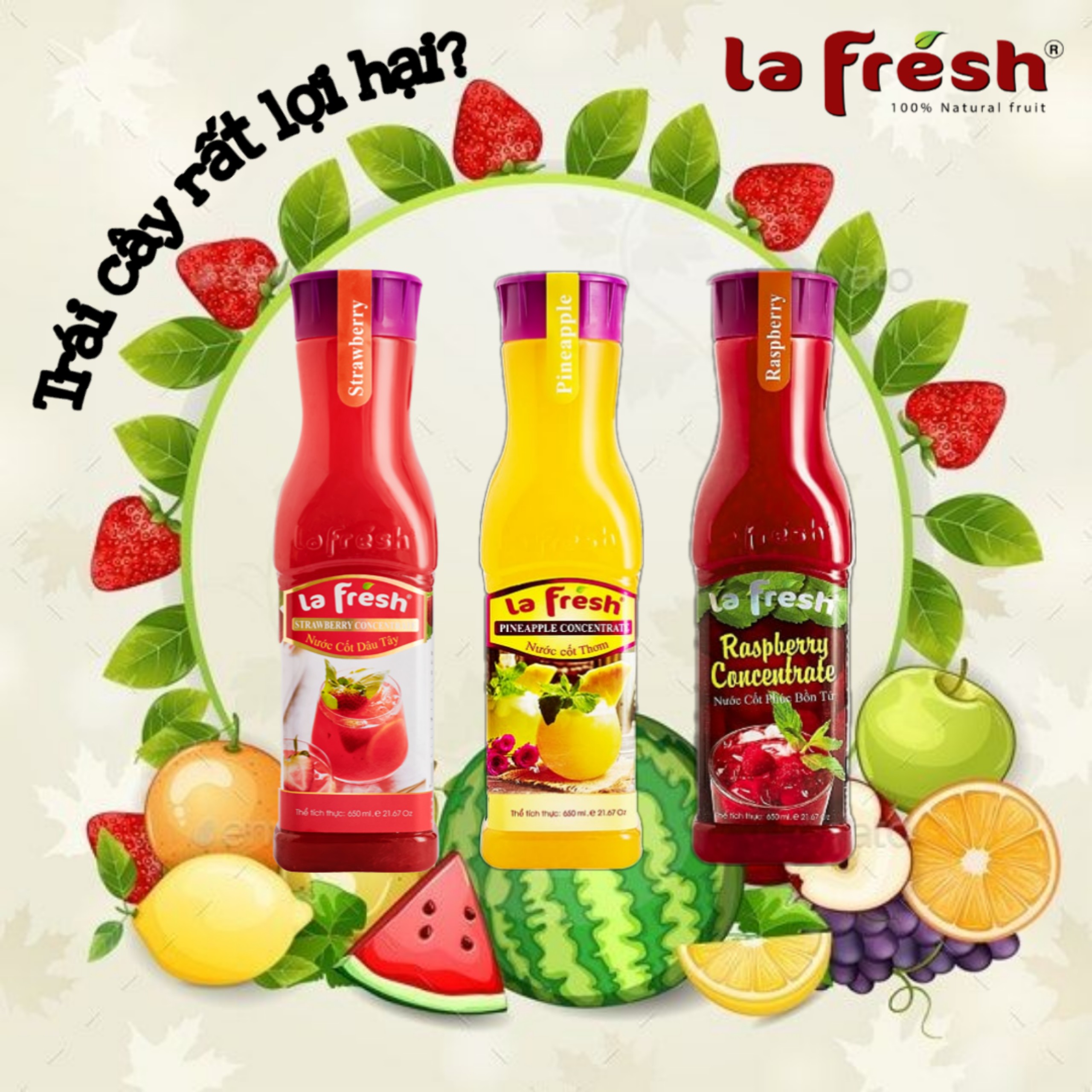 Nước Cốt Táo Lafresh Đà Lạt 650ml