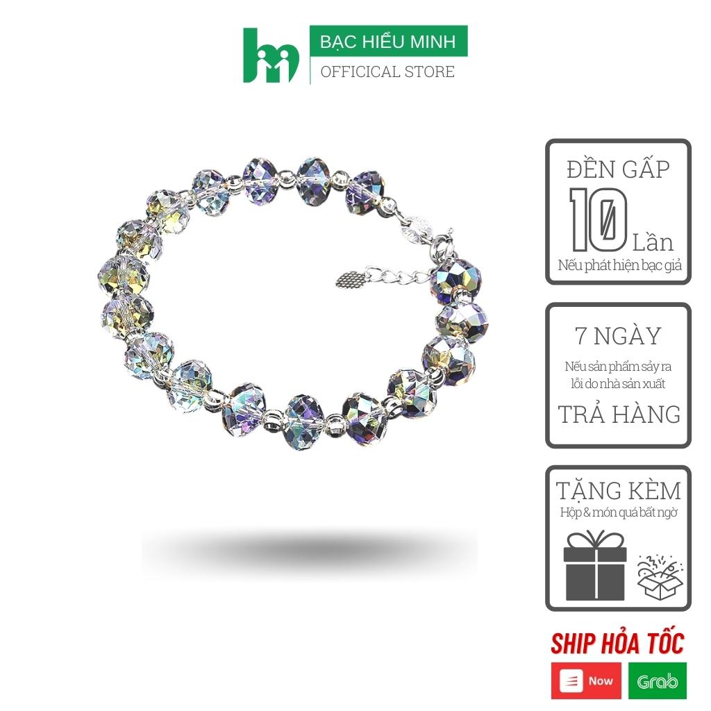 Lắc tay nữ bạc hiểu minh ltu518 pha lê loại to rất đẹp bảo hành vĩnh viễn